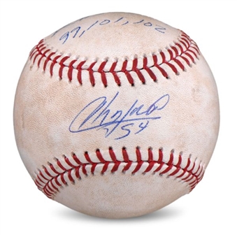 "K" Game Used  Baseball from Historic First At Bat between Cubans Aroldis Chapman and Yasiel Puig - Game 6 of Record-Breaking Strikeout Record By A Reliever (MLB Authenticated) 